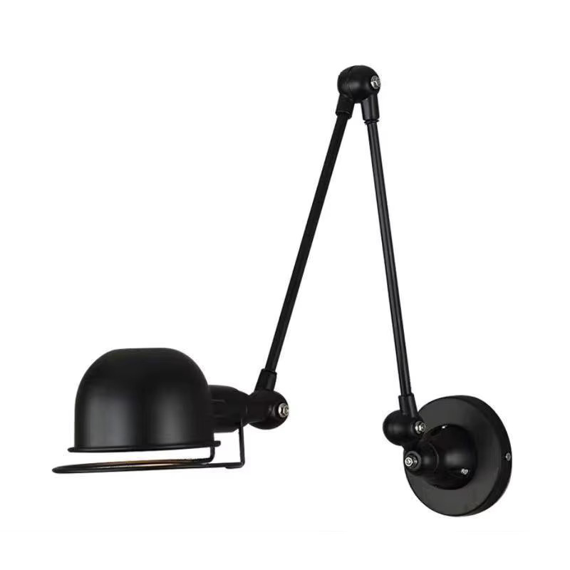 Homocean Industrielle Vintage Wandleuchte aus Metall in Schwarz mit E14 Fassung und verstellbarem Gelenk für Schlafzimmer und Leselicht - Bild 3