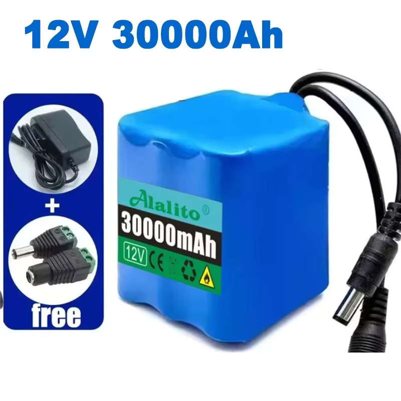 ALalito 12V Lithium-Ionen Akku Pack mit 20000 mAh und BMS sowie Ladegerät, Blau - Bild 1