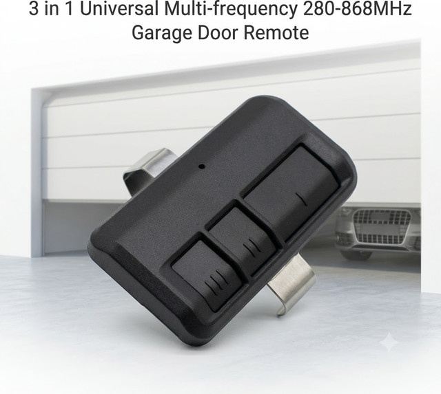 Scimagic-RC 3-in-1 Universeller Multifrequenz Klon-Fernbedienungs-Sender für Rolltorantriebe, 280-868MHz, Schwarz mit Clip - Bild 1