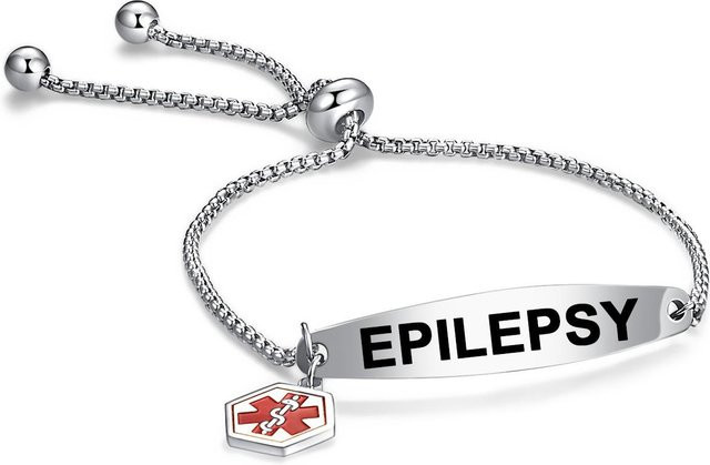 KAYOU Medizinische Alarmarmbänder, Edelstahl, Silber, Typ-2-Diabetes, Damen - Bild 1