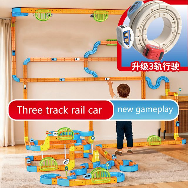 3 sprouts Schienenauto, Anti-Schwerkraft-Magnetbaustein, Montagespielzeug - Bild 1
