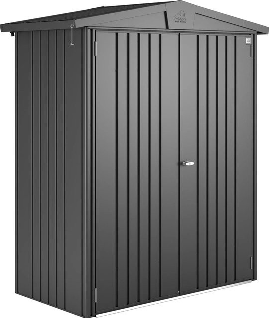 Biohort Gerätehaus Europa Gr. 1 aus Stahl mit Satteldach in Dunkelgrau-Metallic, B/T/H: 172 x 84 x 196 cm - Bild 1