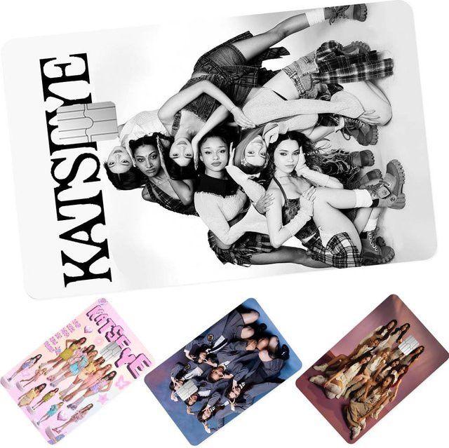 4er-Set Kpop Katseye Korea Band Aufkleber und Klebeband für Kreditkarten und Debitkarten in Multicolour - Bild 1