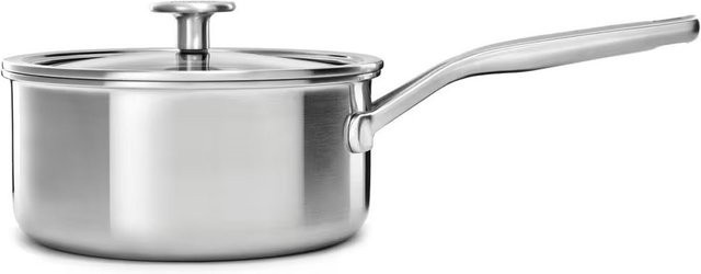 KitchenAid Stielkasserolle mit Glasdeckel aus Edelstahl in Silber, 1,5 l, Durchmesser: 16 cm - Bild 1