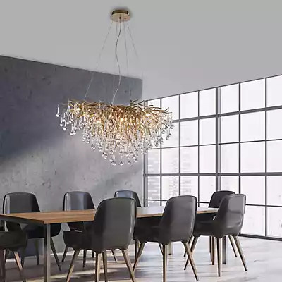 Paul Neuhaus Icicle Kronleuchter in Gold/Messing mit transparentem Kristall - Bild 1