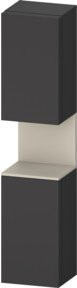 Duravit Hochschrank Qatego in Schwarz Matt mit Glastüren und LED-Beleuchtung, B: 40 cm, T: 36 cm, H: 176 cm - Bild 1
