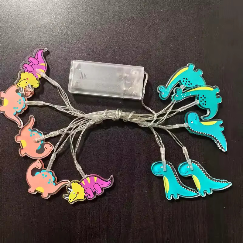 LED Dinosaurier Lichterkette in Mehrfarbig für Party und Zimmerdekoration - Bild 3