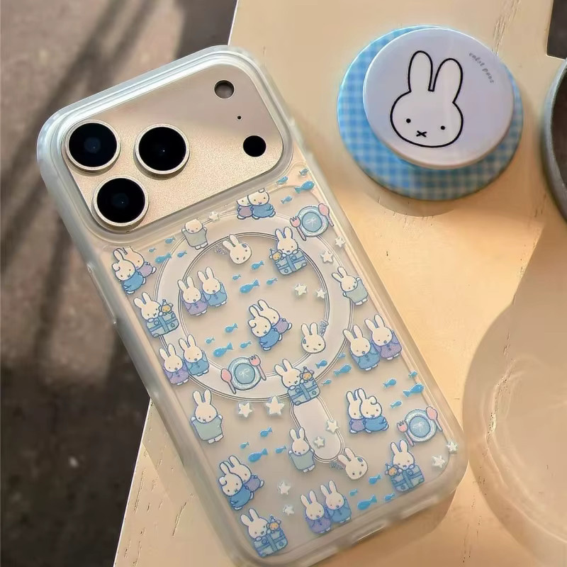 Miffy Cartoon Fisch MagSafe Wireless Ladehülle für Apple iPhone 17 Pro Max, 16, 15, 14, 13 in Matt - Bild 2