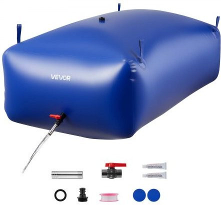 VEVOR Wasserspeicherblase aus PVC in Blau mit 1000 l Volumen und komplettem Zubehörset - Bild 1