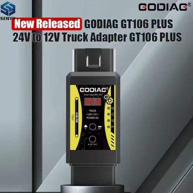 GODIAG GT106 PLUS 24V zu 12V Schwerlast-LKW-Adapter in Schwarz für LKW-Konverter und Diagnosegeräte wie Easydiag oder ThinkCar2 - Bild 1