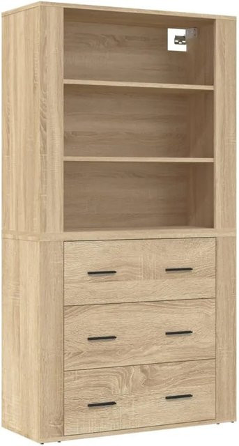 vidaXL Highboard Sonoma Eiche in Braun aus Holzwerkstoff B/T/H: 150 x 33 x 80 cm - Bild 1
