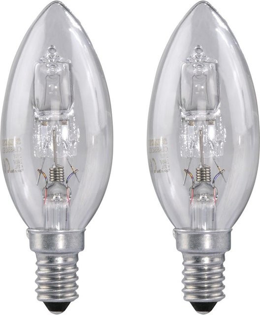 XavaX Halogen-Kerzenlampe E14, 20W, Warmweiß, 2 Stück, transparent - Bild 1