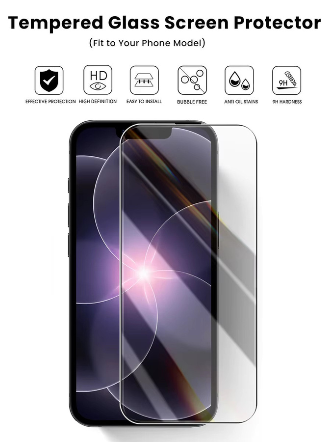 4er-Set Displayschutzfolie aus gehärtetem Glas für Apple iPhone 17e, transparent, HD 9H, kratzfest und case-freundlich - Bild 5