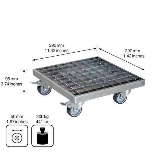 Wagner System Multi Roller Gitterrost aus Metall in Grau, B/T: 29 x 29 cm - Bild 2