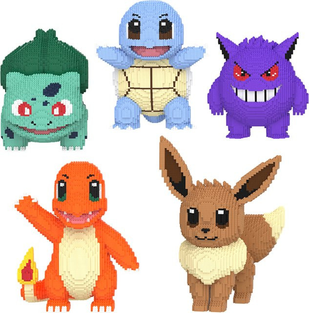 Keeppley Pokemon 3D-Modell Montage-Set mit Pikachu, Bulbasaur und Charmander als Mini-Ziegelstein-Figuren in Multicolor - Bild 1