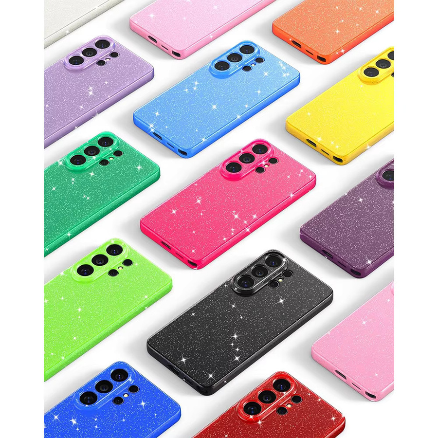 Glitzer Handyhülle für Samsung Galaxy S26 Ultra S25 FE S24 Plus S23 A55 A15 5G in Pink und Gelb mit Bling Design für Damen und Mädchen - Bild 3