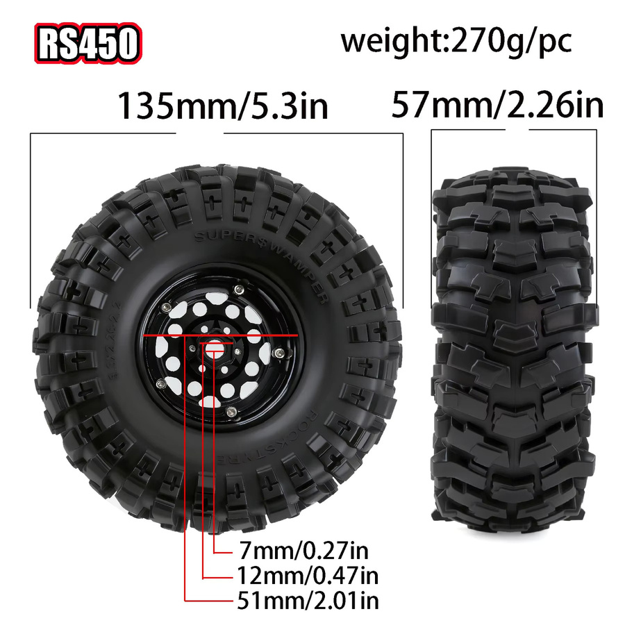 E-Star Hub, 2,2-Zoll-Radnabe, Metall, Schwarz, Zubehör - Bild 3