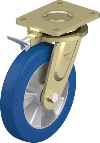 Blickle Lenkrolle LS-ALBS 250K-RI4 mit Feststeller in Blau und Silber, Rad-Durchmesser: 25 cm, Tragfähigkeit: 850 kg - Bild 1