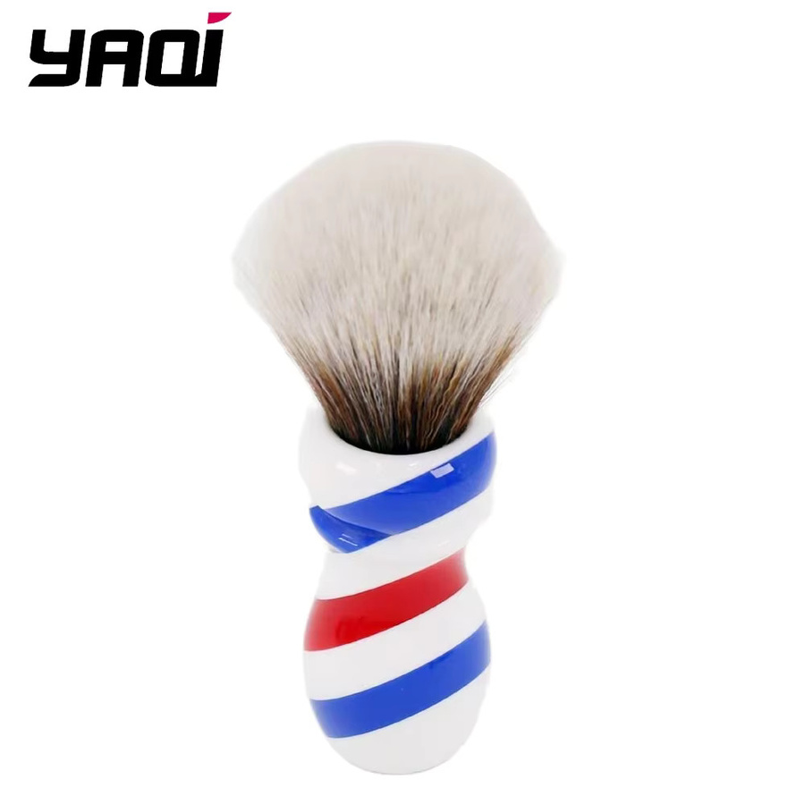 Yaqi Barber Pole Style Rasierpinsel, 24mm, Braun, Synthetisch - Bild 2