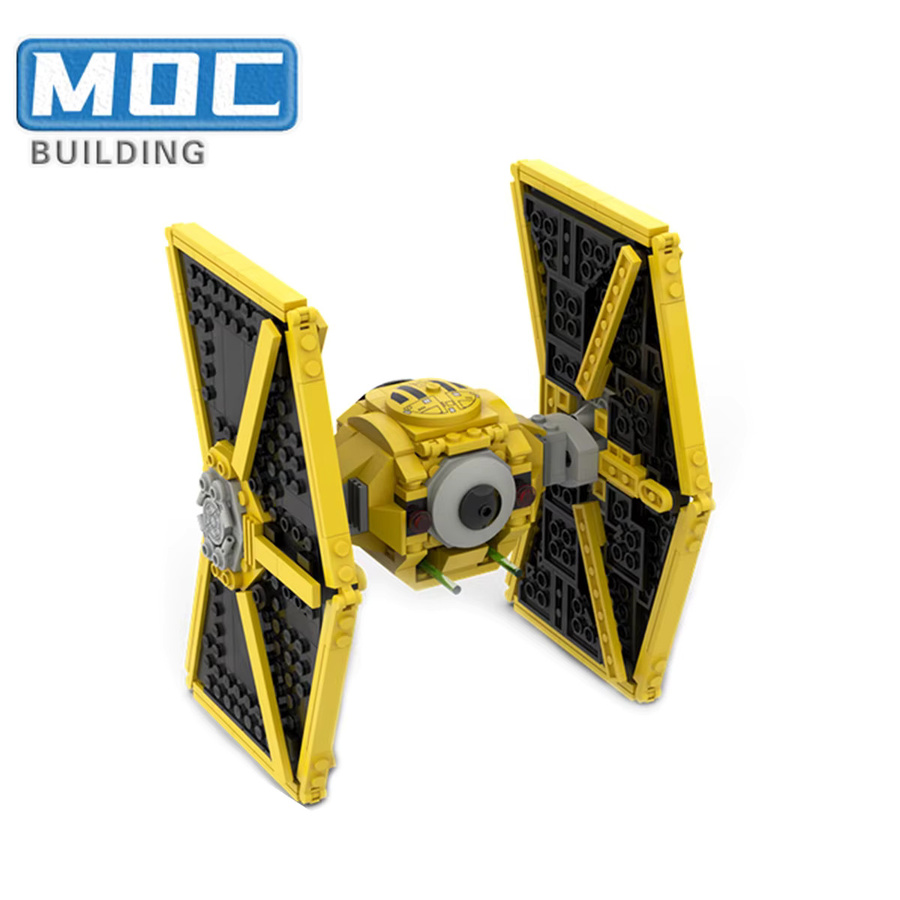 MOCBUILDING Starfighter-Modell aus Kunststoff in Gelb als kreatives Weltraum-Fahrzeug zum Zusammenbauen - Bild 3