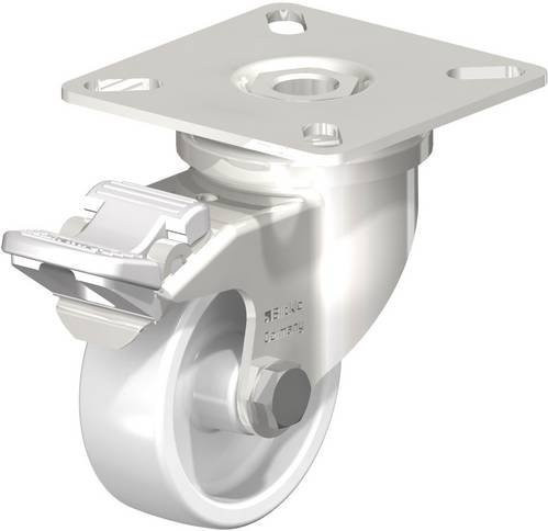 Blickle Lenkrolle LPXA-PO 50G-FI mit Feststeller in Silber und Weiß, Rad-Durchmesser: 50 mm, Tragfähigkeit: 75 kg - Bild 1