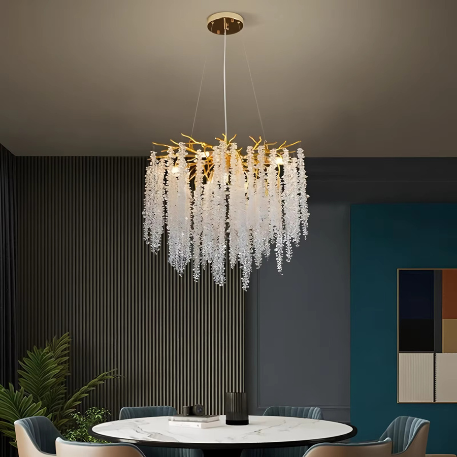 IRALAN Moderne LED Kristall Kronleuchter in Gold/Messing für Wohnzimmer, Esszimmer und Schlafzimmer - Bild 2