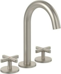 Villeroy & Boch Loop & Friends 3-Loch-Waschtischarmatur mit Kreuzgriff und Schwenkauslauf in Brushed Nickel Black - Bild 1
