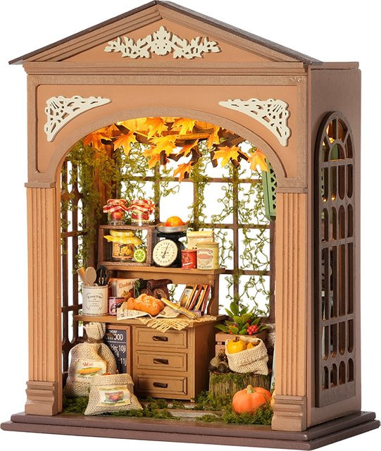 zuuton DIY Buchnischen-Modellbausatz, 3D-Puzzle, Holz, mit LED-Beleuchtung - Bild 1