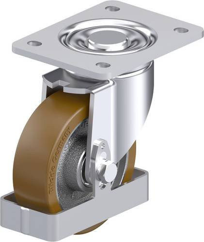 Blickle Stahlblech-Lenkrolle LH-GB 125K-3-FS in Silber, Rad-Durchmesser: 125 mm, Tragfähigkeit: 550 kg - Bild 1