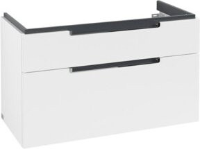 V&B Waschtischunterschrank Subway 2.0 in Weiß Matt mit Chromgriffen, B/T/H: 98,7 x 44,9 x 59 cm - Bild 1