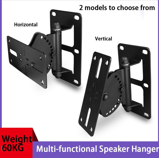 elenxs Universal Surround Lautsprecher Wandhalterung und Deckenhalterung in Schwarz mit Neige- und Schwenkfunktion für bis zu 60 kg - Bild 1