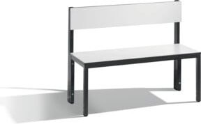 C+P Sitzbank Basic Plus mit Rückenlehne, Gestell Schwarzgrau, Dekor Weiß, H 79,6 cm x B 100 cm x T 40,7 cm - Bild 1