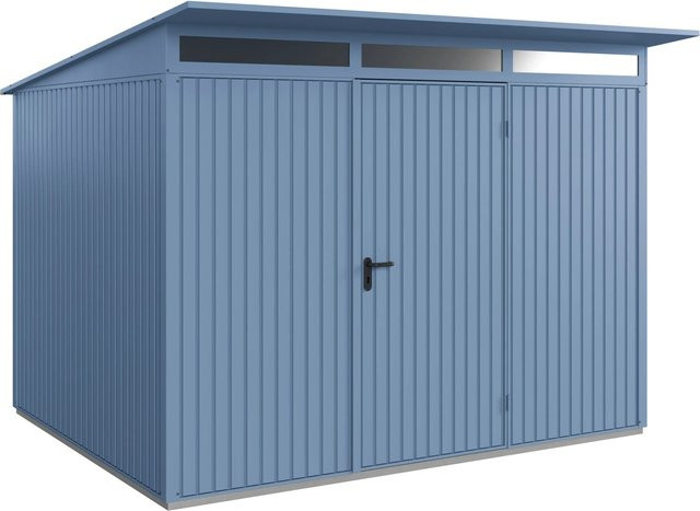 Hörmann Gerätehaus Trend-P mit Pultdach und Einzeltür in Taubenblau, B/H/T: 302,8 x 232,3 x 238 cm - Bild 1