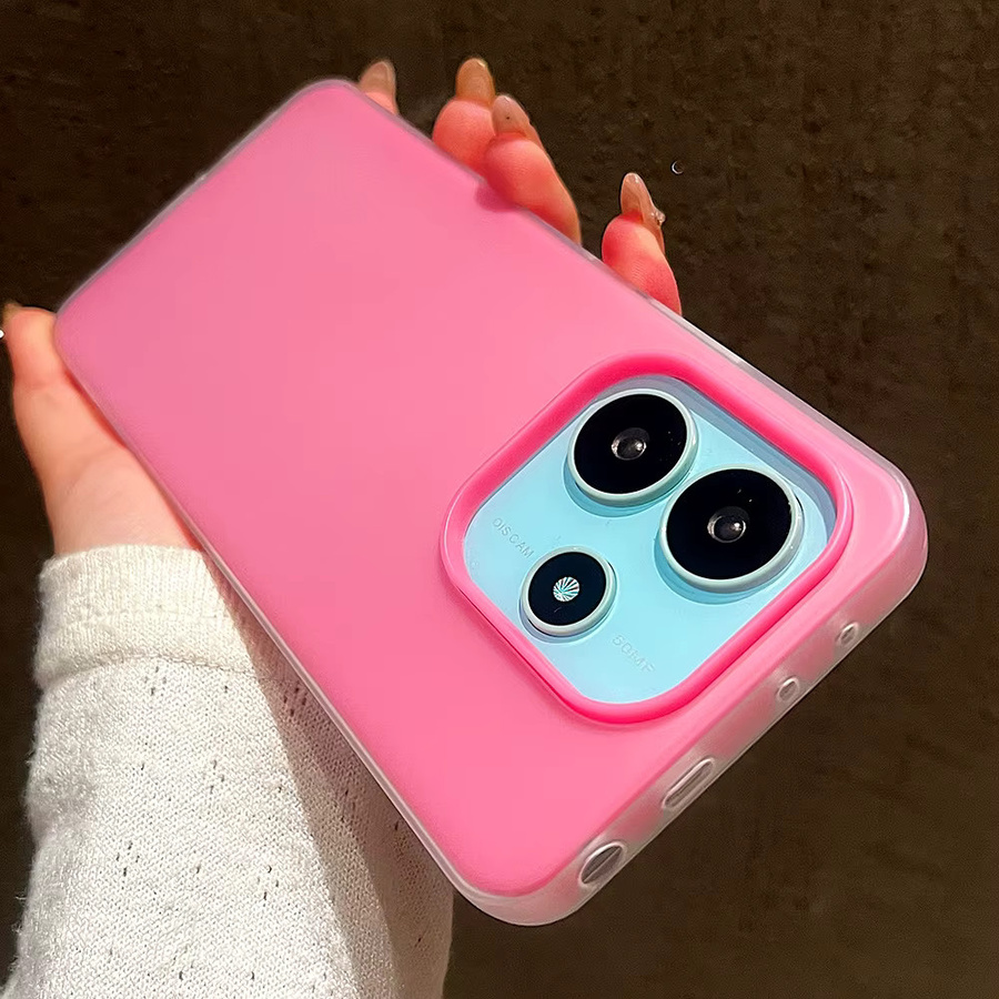 Candy Matte Silikon Handyhülle für Xiaomi Redmi Note 15 14 13 12 11 10 Pro Plus 5G 12S 14C 13C 4G Stoßfeste Schutzhülle in Weiß und Pink - Bild 2