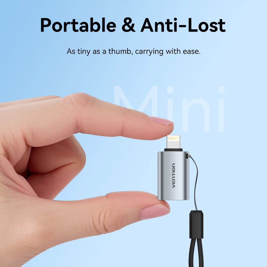 Vention Lightning OTG-Adapter von Lightning auf USB-A in Silber für iPhone und iPad - Bild 4