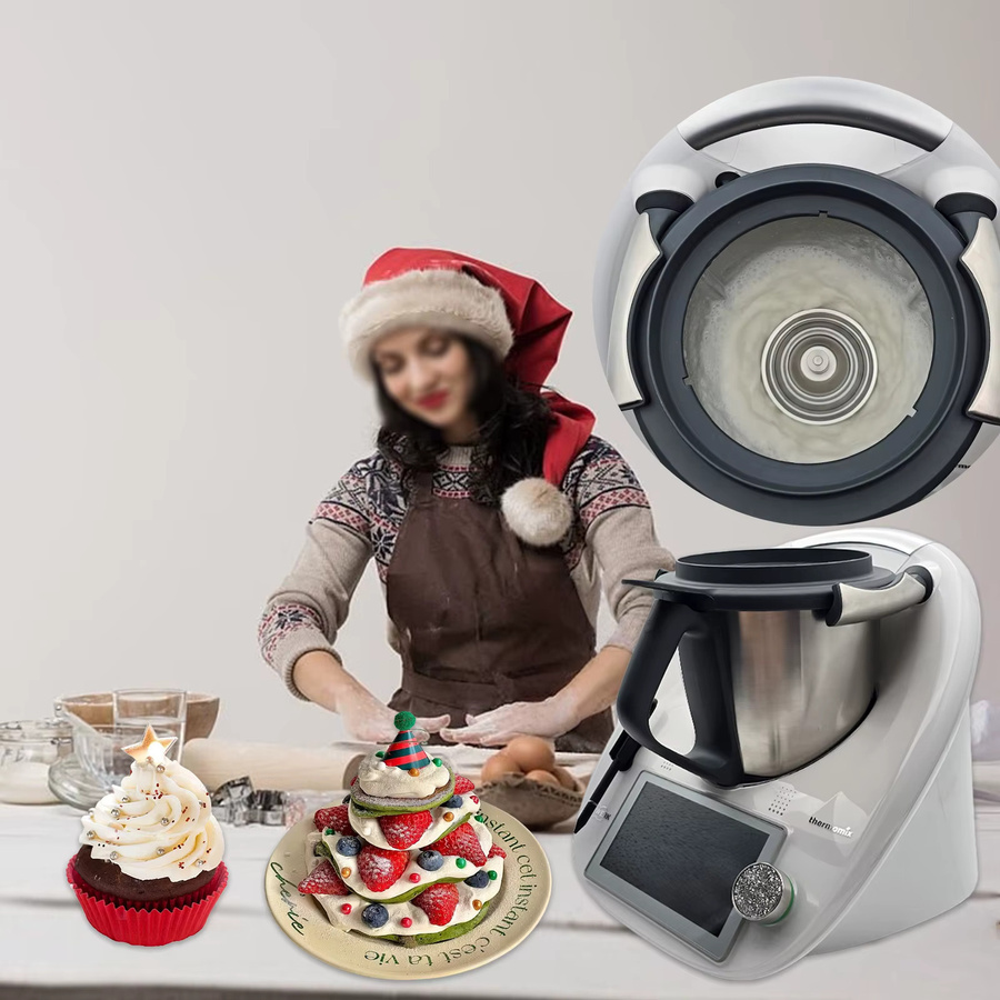 Milchaufschäumer-Aufsatz von Vorwerk kompatibel mit Thermomix TM5 und TM6 in Silber für Cappuccino, Latte Art und Milkshakes - Bild 3