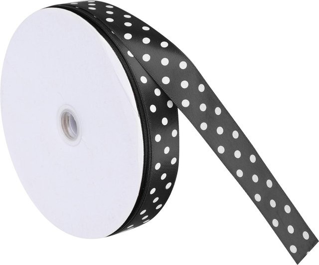 GoolRC Satinband mit Polka-Dot-Druck in Schwarz, Breite: 2,5 cm, Länge: 91,44 m - Bild 1