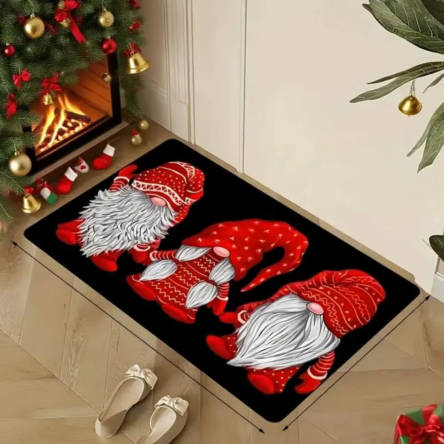 VIKAMA Weihnachtsmann Druckteppich Multicolor rutschfeste Matte für Innen und Außen - Bild 5