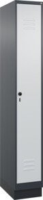 C+P Spind Classic PLUS Garderobenschrank mit Sockel, 1 Abteil, Grau, H x B x T: 195 x 30 x 50 cm - Bild 1