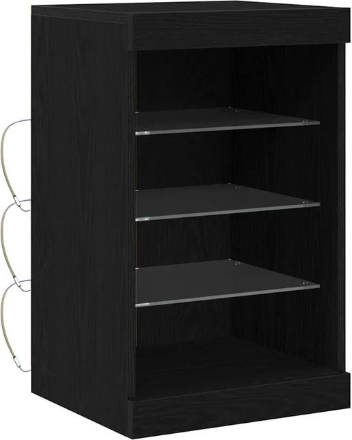 vidaXL Sideboard in Schwarz und Eichen-Optik mit integrierter Beleuchtung, B/T/H: 41 x 37 x 67 cm - Bild 1