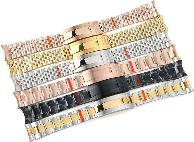 Uhrenarmband Edelstahl, Roségold, Oyster Jubilee Präsidentenarmband, 20 mm - Bild 1