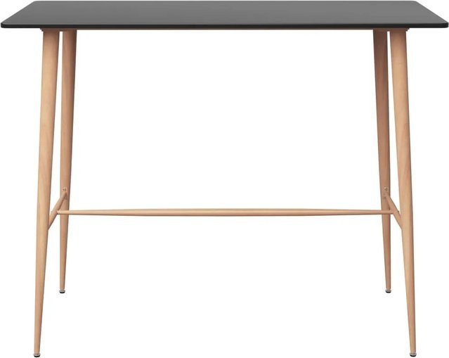 vidaXL Bartisch Schwarz mit Beinen in Holzoptik, B/T/H: 120 x 60 x 105 cm - Bild 1