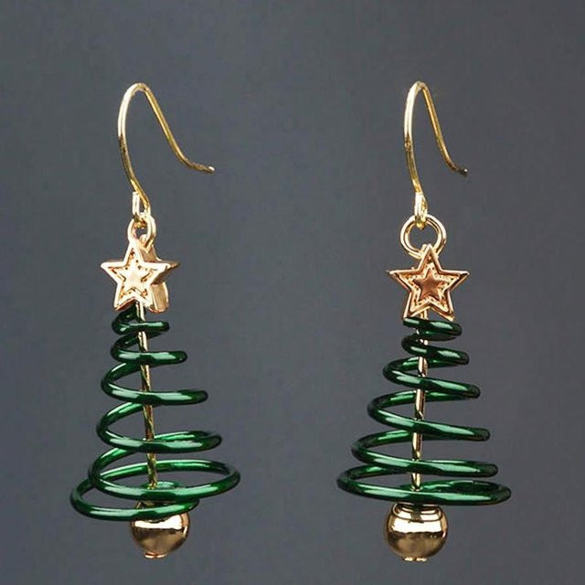 Moonfan Ohrringe, Messing, grün, Damen, Weihnachten - Bild 1