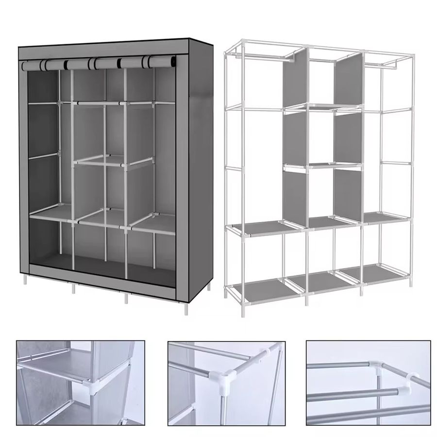 LONENESSL Kleider-Organizer Tragbarer Kleiderschrank aus Vliesstoff für dein Schlafzimmer, H x B x T: 170 x 128 x 45 cm - Bild 3