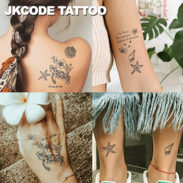 JKCODE TATTOO Baby-Schildkröten Minimaltattoo, Damen - Bild 1