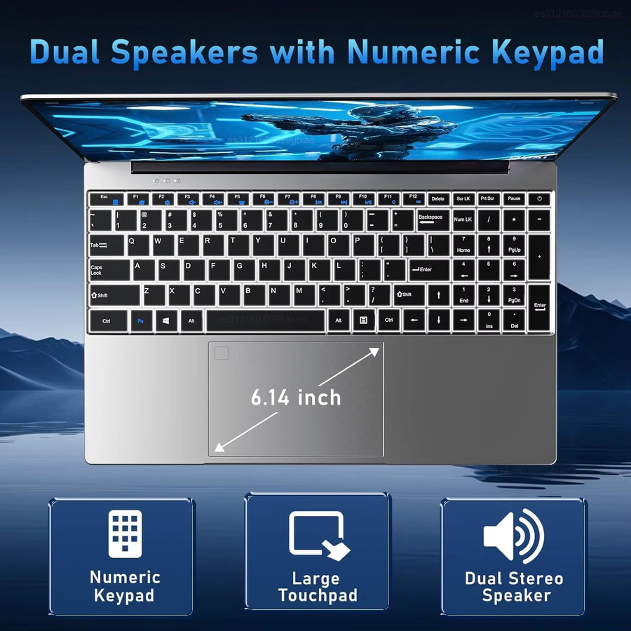 Lenovo Laptop mit 15,6 Zoll Display, Windows 11, Intel Core i7 8650U, 32 GB RAM, 2 TB Speicher, Silber - Bild 3
