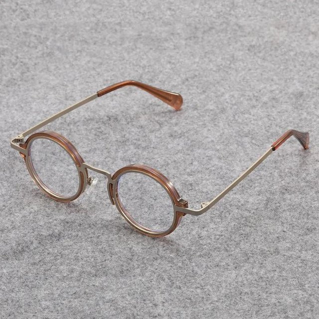 Y.BBY-X Sonnenbrille, Runde Korrektionsbrille, Kunststoff, Vollrand, Unisex, Grau - Bild 1