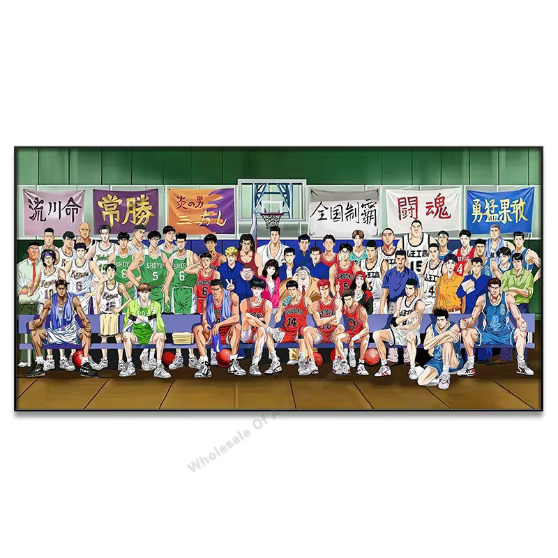 Bandai Slam Dunk Master Anime Wandbild mit Sakura Blumenweg als moderne Illustration in Mehrfarbig - Bild 3