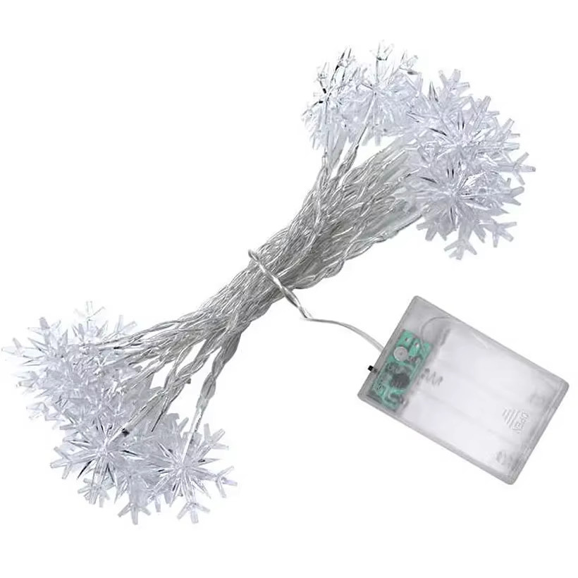 LED Schneeflocken-Lichterkette für Weihnachten und Partys in Weiß und Multicolour mit USB-Anschluss - Bild 6