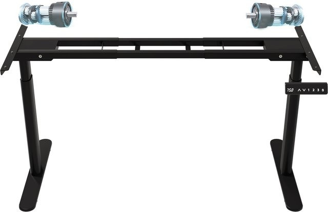 Radlove Elektrisch Höhenverstellbares Schreibtisch Gestell mit 2 Motoren, Schwarz/Weiß, B: 110 cm, T: 57 cm - Bild 1